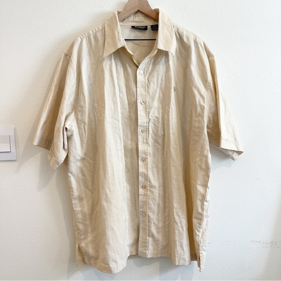 South Pole Button Down Shirt Mens Sz XXL Linen Blend Y2K Travel Business Casual - Picture 1 of 8